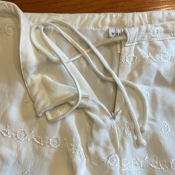 White House Black  Market L top/wide leg lined pant with embroidery and cutwork - Picture 14 of 15